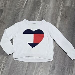 Tommy Hilfiger White‎ Knit Sweater With Heart